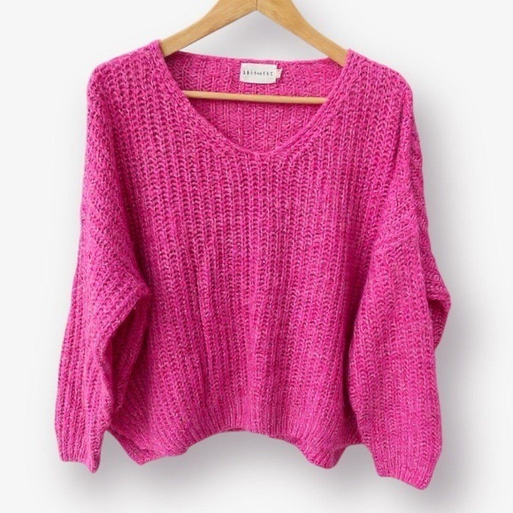 Dreamers Pink Chunky Knit Sweater Size M/L